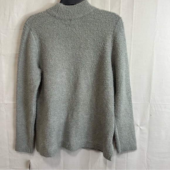 Alfani Womens Mock Neck Fuzzy Pullover Sweater Grey Small - Picture 2 of 7